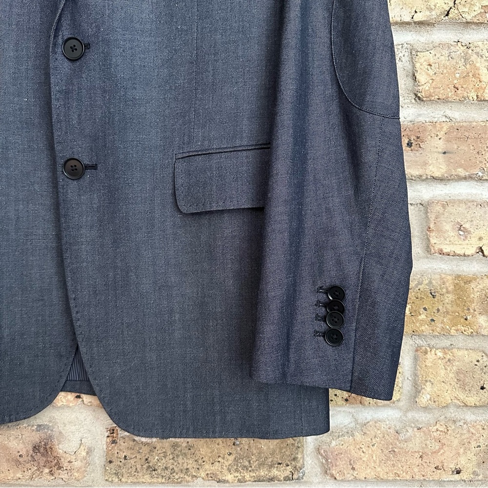Banana Republic Tailored Fit Blue Wool, Linen, and Cotton Jacket - Picture 4 of 8